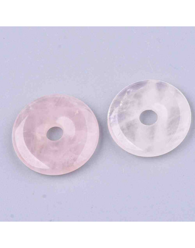 Cuarzo Rosa. Dona. 20x4 milímetros. 5 mm perforacion. 1 unidad.