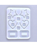 Moldes de silicona. Para resina. Formas aretes. 124x95 milímetros. 2 mm perforación. 1 unidad. Moldes de silicona. Para resina. Formas aretes. 124x95 milímetros. 2 mm perforación. 1 unidad.