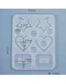 Moldes de silicona. Para resina. Formas aretes. 124x95 milímetros. 2 mm perforación. 1 unidad. Moldes de silicona. Para resina. Formas aretes. 124x95 milímetros. 2 mm perforación. 1 unidad.