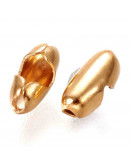 Conector cadena Ball Chain. Acero inoxidable. Color dorado. 5x2 mm. Para 1,5 mm Ball Chain. 5 uds.
