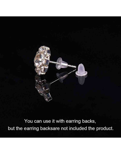 Cierres para pin aretes. Plástico transparente. 4x3,5 milímetros. 0,7 mm perforación. 200 uds aprox.