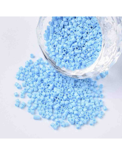 FGB Delica. Color: LIGHT SKY BLUE. 1,5x1 mm. 0,8 mm perforación. 10 gr (2000 uds aprox).