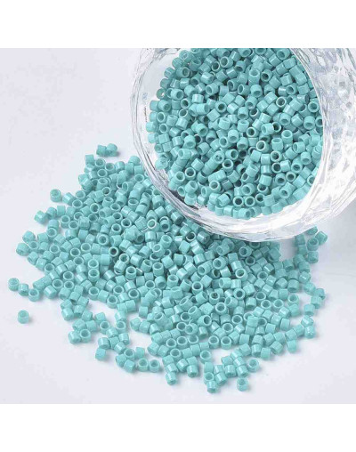 FGB Delica. Color: MEDIUM TURQUOISE. 1,5x1 mm. 0,8 mm perforación. 10 gr (2000 uds aprox).