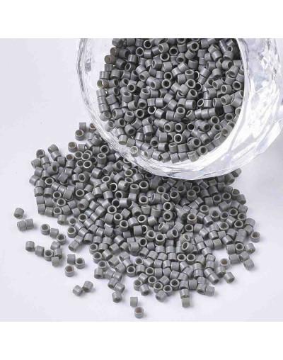 FGB Delica. Color: GRAY. 1,5x1 mm. 0,8 mm perforación. 10 gr (2000 uds aprox).