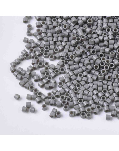 FGB Delica. Color: GRAY. 1,5x1 mm. 0,8 mm perforación. 10 gr (2000 uds aprox).