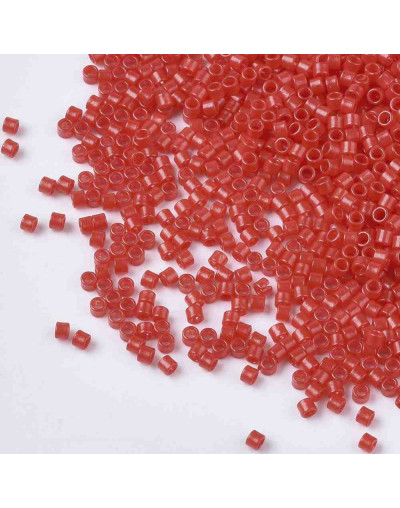 FGB Delica. Color: RED. 1,5x1 mm. 0,8 mm perforación. 10 gr (2000 uds aprox).