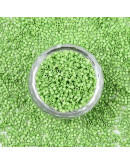 FGB Delica. Color: LUSTER LIGHT GREEN. 1,5x1 mm. 0,8 mm perforación. 10 gr (2000 uds aprox).