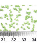 FGB Delica. Color: LUSTER LIGHT GREEN. 1,5x1 mm. 0,8 mm perforación. 10 gr (2000 uds aprox).