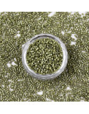 FGB Delica. Color: LUSTER OLIVE. 1,5x1 mm. 0,8 mm perforación. 10 gr (2000 uds aprox).