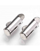 Terminales tubo con tapas. Aleación de cobre. Color plateado. 6x10x4 mm. 1x3 mm perforación. 10 uds.