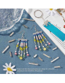 Terminales tubo con tapas. Aleación de cobre. Color plateado. 6x25x4 mm. 1x3 mm perforación. 10 uds.