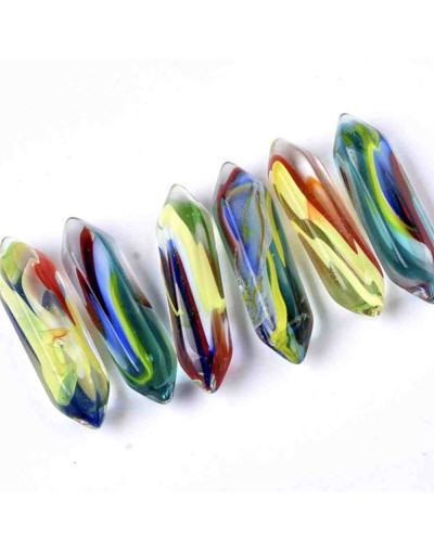Glass. Color Full. Hexágono. 2 puntas. 30 milímetros. Sin perforación. 1 unidad. Glass. Color Full. Hexágono. 2 puntas. 30 milímetros. Sin perforación. 1 unidad.