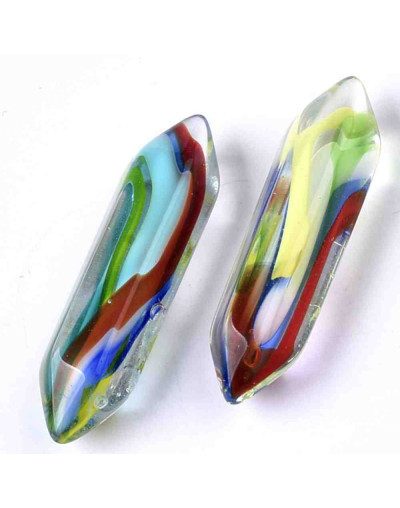 Glass. Color Full. Hexágono. 2 puntas. 30 milímetros. Sin perforación. 1 unidad. Glass. Color Full. Hexágono. 2 puntas. 30 milímetros. Sin perforación. 1 unidad.