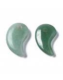 Aventurina Verde. Corte Magatama. 22x14x4 milímetros. 2,5 mm perforación. 1 unidad. Aventurina Verde. Corte Magatama. 22x14x4 milímetros. 2,5 mm perforación. 1 unidad.