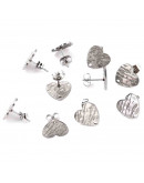 Pin para aretes con cierre. Corazón. Acero inoxidable. Color plateado. Pin 12x13 milímetros. 2 uds. Pin para aretes con cierre. Corazón. Acero inoxidable. Color plateado. Pin 12x13 milímetros. 2 uds.
