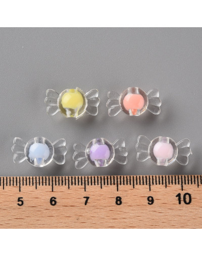 Caramelo (1). Varios colores. 9x17x8,5 milímetros. 2 mm perforación. 20 unidades.