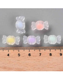 Caramelo (2). Varios colores frost. 9x17x8,5 milímetros. 2 mm perforación. 20 unidades.