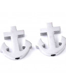 Ancla. Acero inoxidable. Color plateado. 14,5x14x3 milímetros. 1,8 mm perforación. 1 unidad.