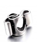 Música. Acero inoxidable. Color plata antigua. 14x6,5x8,5 milímetros. 6 mm perforación. 1 unidad. Música. Acero inoxidable. Color plata antigua. 14x6,5x8,5 milímetros. 6 mm perforación. 1 unidad.