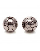 Football. Acero inoxidable. Color plata antigua. 10x9 milímetros. 1,8 mm perforación. 1 unidad. Football. Acero inoxidable. Color plata antigua. 10x9 milímetros. 1,8 mm perforación. 1 unidad.