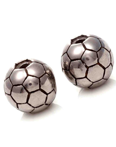 Football. Acero inoxidable. Color plata antigua. 10x9 milímetros. 1,8 mm perforación. 1 unidad.