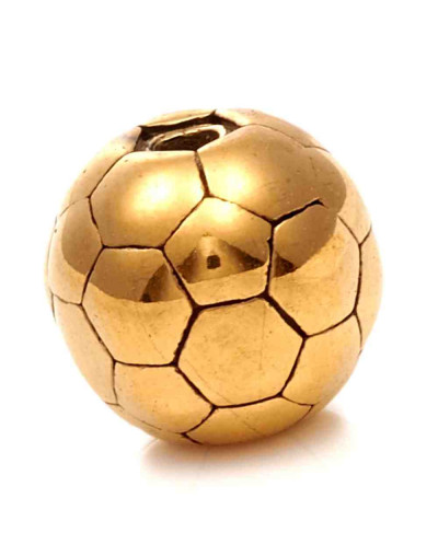 Football. Acero inoxidable. Color dorado antiguo. 10x9 milímetros. 1,8 mm perforación. 1 unidad.