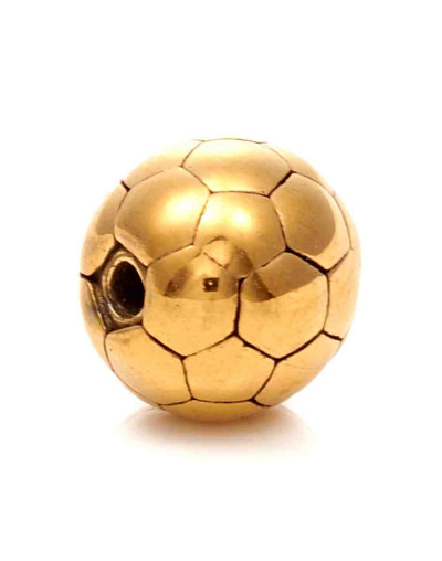 Football. Acero inoxidable. Color dorado antiguo. 10x9 milímetros. 1,8 mm perforación. 1 unidad.
