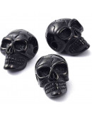 Calavera (2). Acero inoxidable. Color BLACK. 14x9,5x9 milímetros. 1,6 mm perforación. 1 unidad.