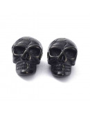 Calavera (2). Acero inoxidable. Color BLACK. 14x9,5x9 milímetros. 1,6 mm perforación. 1 unidad.