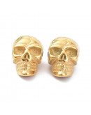 Calavera (2). Acero inoxidable. Color dorado. 14x9,5x9 milímetros. 1,6 mm perforación. 1 unidad.