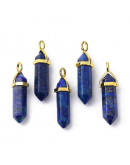 Lapislazuli. Engarce de aleación. Color dorado. 35 milímetros. 3x4,5 perforación. 1 unidad. Lapislazuli. Engarce de aleación. Color dorado. 35 milímetros. 3x4,5 perforación. 1 unidad.