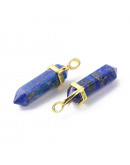 Lapislazuli. Engarce de aleación. Color dorado. 35 milímetros. 3x4,5 perforación. 1 unidad. Lapislazuli. Engarce de aleación. Color dorado. 35 milímetros. 3x4,5 perforación. 1 unidad.