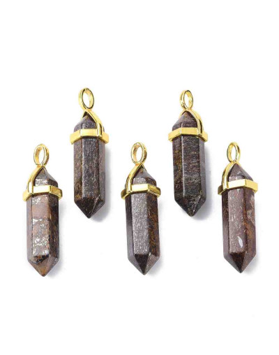 Bronzite. Engarce de aleación. Color dorado. 35 milímetros. 3x4,5 perforación. 1 unidad.