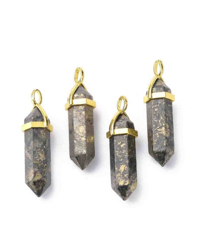 Pyrita. Engarce de aleación. Color dorado. 35 milímetros. 3x4,5 perforación. 1 unidad.