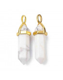 Howlite. Engarce de aleación. Color dorado. 35 milímetros. 3x4,5 perforación. 1 unidad. Howlite. Engarce de aleación. Color dorado. 35 milímetros. 3x4,5 perforación. 1 unidad.