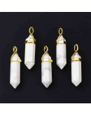 Howlite. Engarce de aleación. Color dorado. 35 milímetros. 3x4,5 perforación. 1 unidad. Howlite. Engarce de aleación. Color dorado. 35 milímetros. 3x4,5 perforación. 1 unidad.
