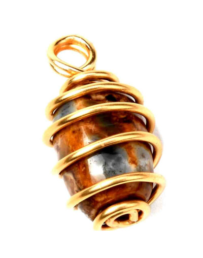 Agata. Aleación de cobre. Baño 18kGold. 21x12 milímetros. 3,5 mm diámetro. 1 unidad.