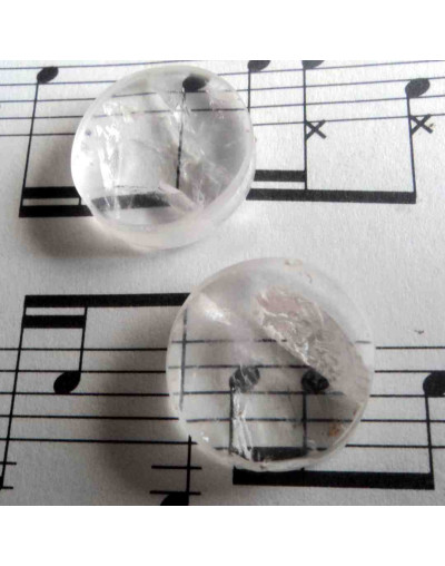 Cuarzo cristal México. Piedra ranurada. Par para aretes.