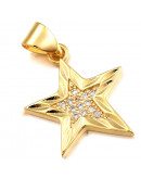 Estrella. Aleación+Zirconia. Baño 18K Gold. 15x10x2,5 mm. 3,6 mm arandela. Estrella. Aleación+Zirconia. Baño 18K Gold. 15x10x2,5 mm. 3,6 mm arandela.