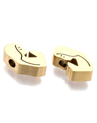 Virgen María (2). Acero inoxidable. Color dorado. 9,5x11,5x3 milímetros. 2 mm perforación. 1 unidad.