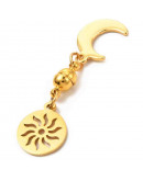 Cierre magnético. Sol+Luna. Aleación y acero inoxidable. Color dorado. 43 mm largo. 1 set.