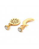 Cierre magnético. Sol+Luna. Aleación y acero inoxidable. Color dorado. 43 mm largo. 1 set.