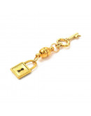 Cierre magnético.Llave+candado. Aleación de cobre. Color dorado. 40 mm largo. 1 set.