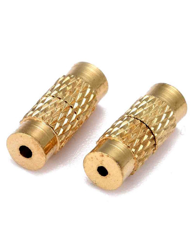 Terminales de rosca. Aleación de cobre. Color dorado. 12x4 milímetros. 1mm perforación. 2 sets.
