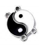 Yin Yang. Aleación de cobre. 22x10x1 milímetros. 1,8 mm perforación. 1 set.