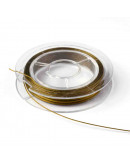 Tiger Tail. Hilo de nylon recubierto de acero. DARK GOLDEN. 0,45 mm grosor. 10 metros. 1 carrete