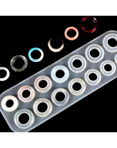 Moldes de silicona. Para resina. Anillos. 257x82x8 milímetros. Anillos de 22 a 28 mm. 1 unidad.