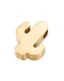 Cactus. Acero inoxidable. Color dorado. 10x8x3 milímetros. 2 mm perforacion. 1 unidad.