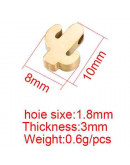 Cactus. Acero inoxidable. Color dorado. 10x8x3 milímetros. 2 mm perforacion. 1 unidad.