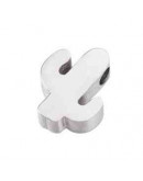 Cactus. Acero inoxidable. Color plateado. 10x8x3 milímetros. 2 mm perforacion. 1 unidad.